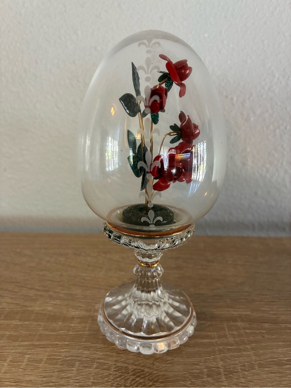 House of Fabergé Rose Bouquet Crystal Egg Franklin Mint 1991 Austria - Picture 2 of 5